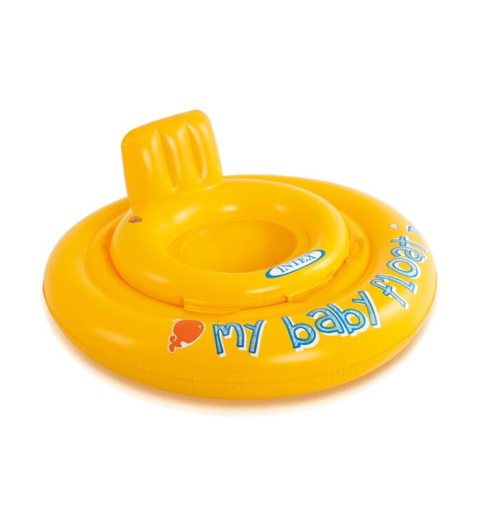 Intex bebek simidi 70 cm sarı oturmalı bebek yüzme simidi