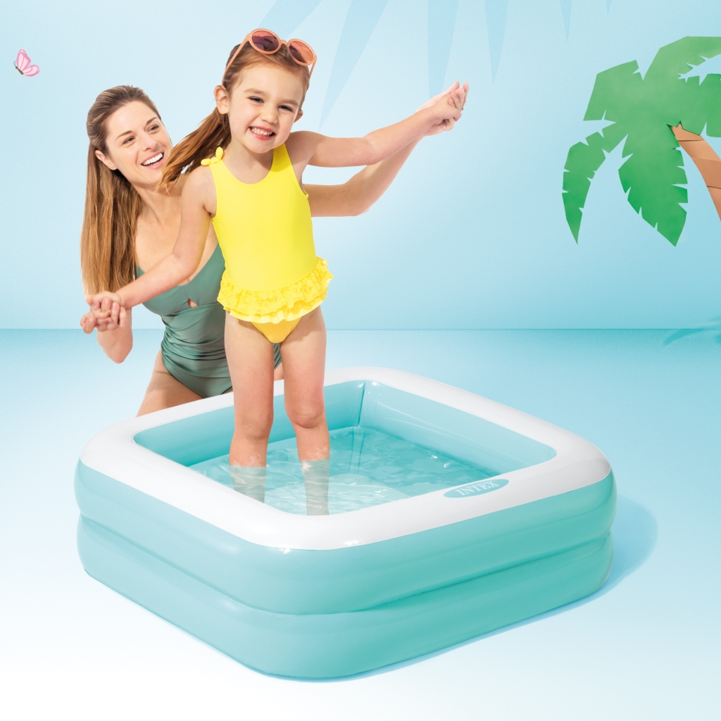 Intex Şişme Taban Mini Kare Havuz 86x86x25 cm - Görsel 5