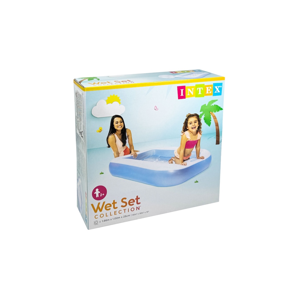 Intex Yumuşak Tabanlı Kare Havuz 166x100x25 cm - Görsel 4